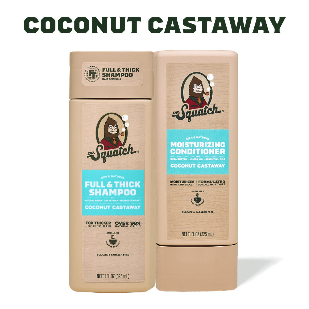 Hair Care Kit + Free Scalp Scrubber | Full & Thick Shampoo | Moisturizing Conditioner | Natural Products for Men Y0