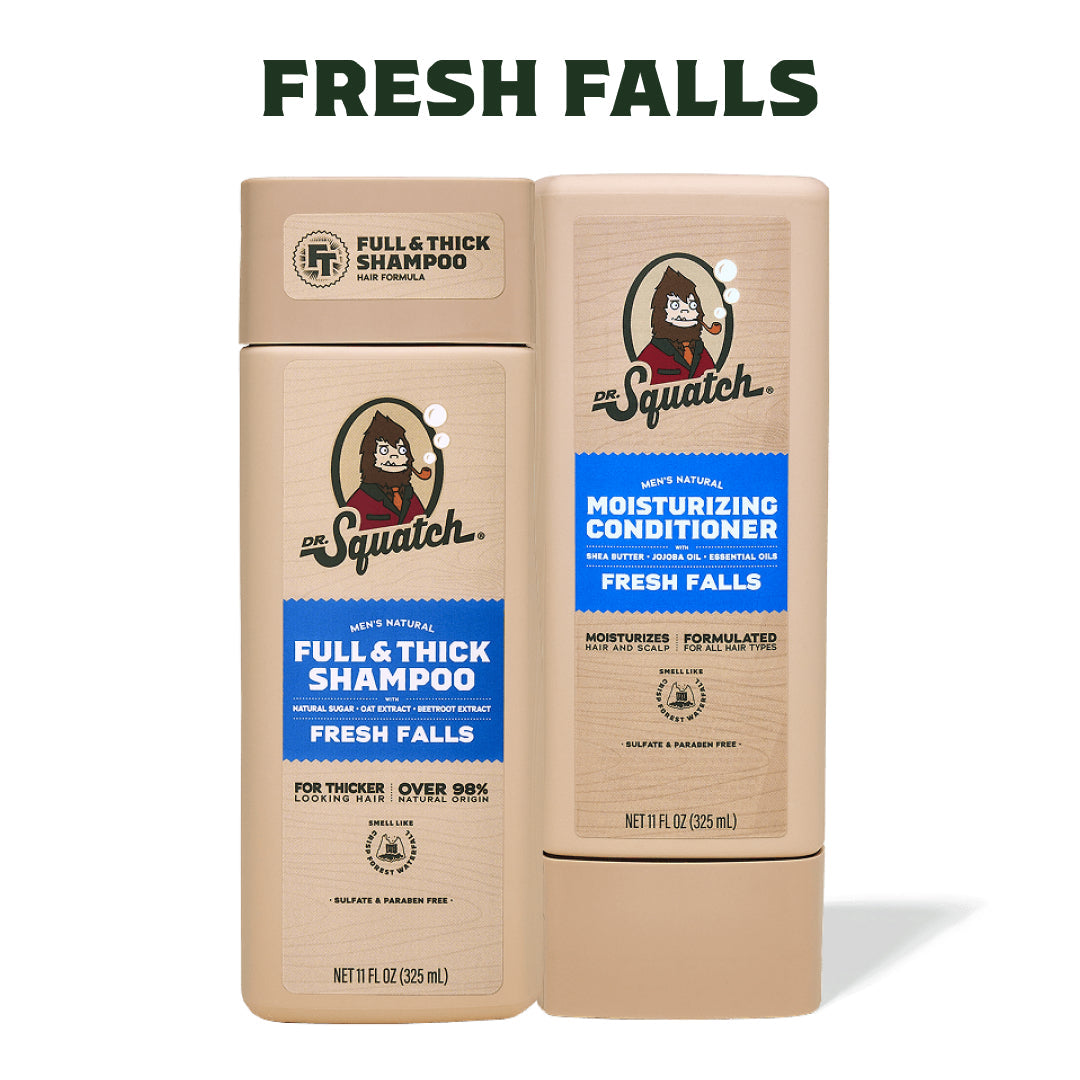 Hair Care Kit + Free Scalp Scrubber | Full & Thick Shampoo | Moisturizing Conditioner | Natural Products for Men Y0