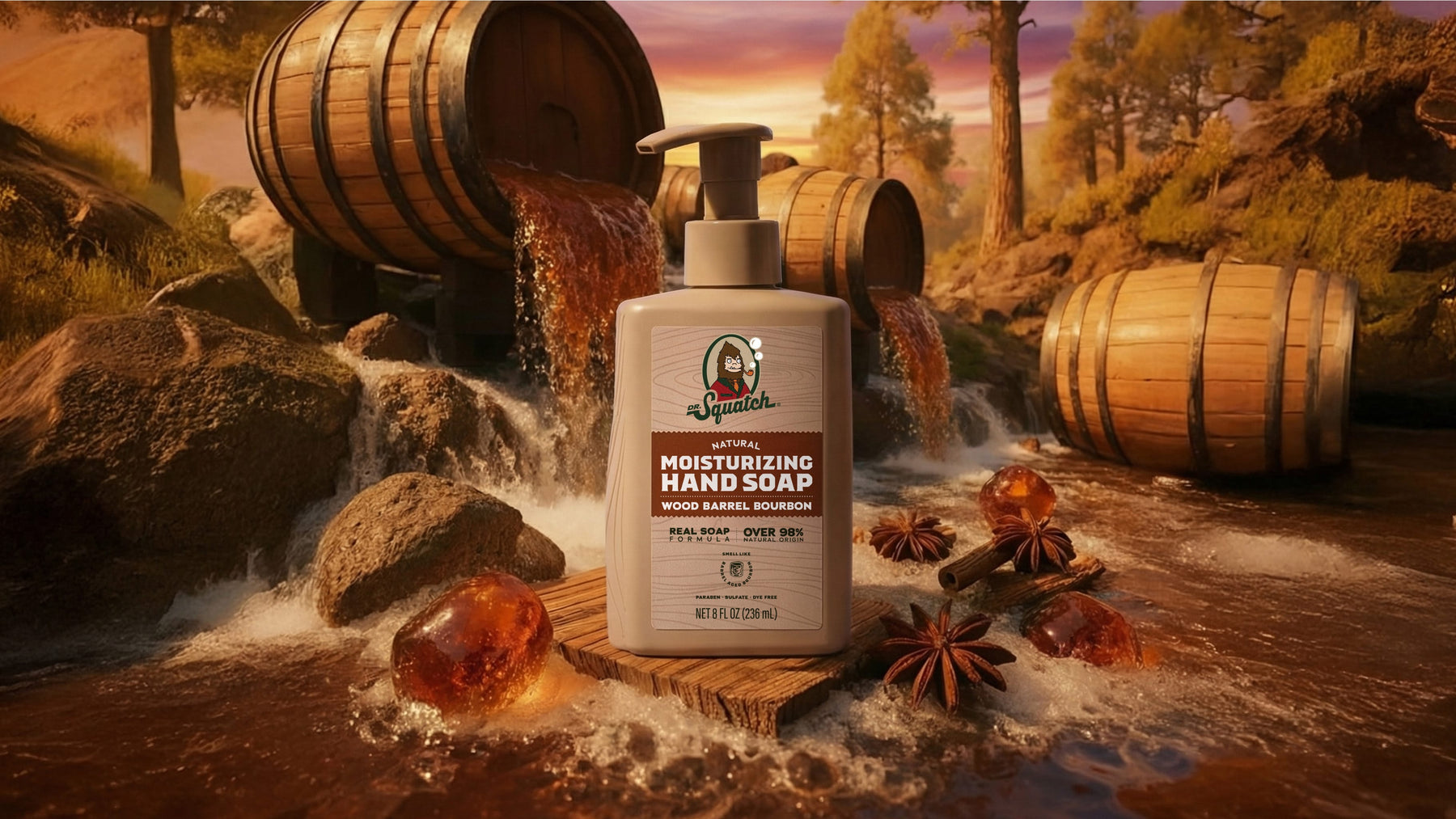 Wood Barrel Bourbon Hand Soap U5