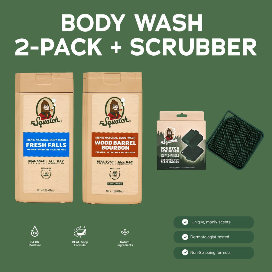 Body Wash 2-Pack + Scrubber V7